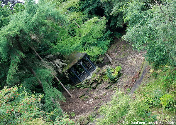 Hut hidden in the trees in the glen